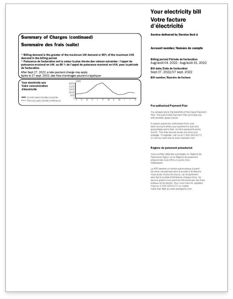 Facture d'électricité - page 2