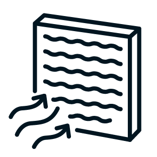 Graphique d'un filtre chauffant
